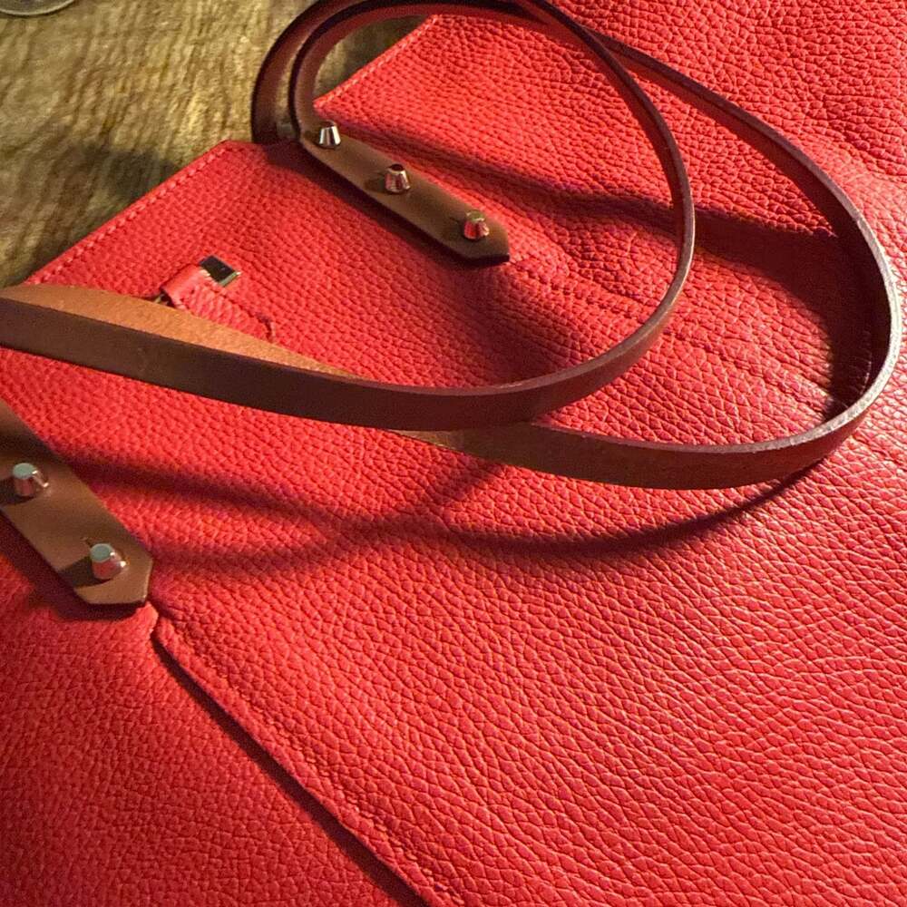 FURLA Saffiano Leather Shoulder Bag - Red – , - Picture 4 of 6
